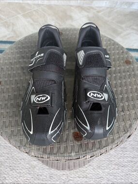 Men’s Black Cycling Shoes with Hook-and-Loop Straps
